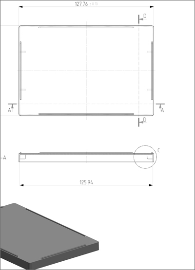 Framestrip适配器盖技术绘图