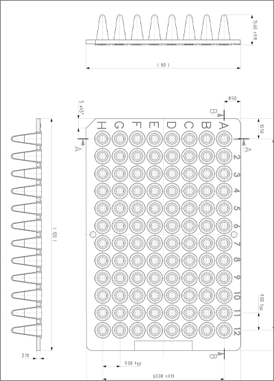 Framestar 96井非裙子PCR板，低调技术绘图