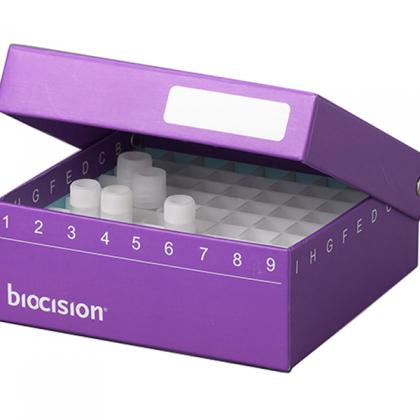 BCS-217P | TruCool Hinged CryoBox, 81位，带孔，紫色