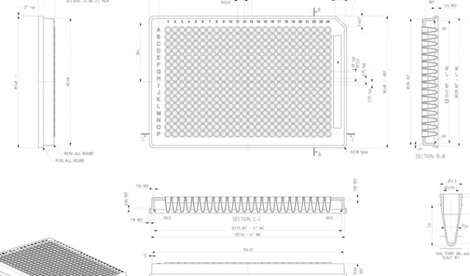 FrameStar®384孔壁PCR板技术图纸