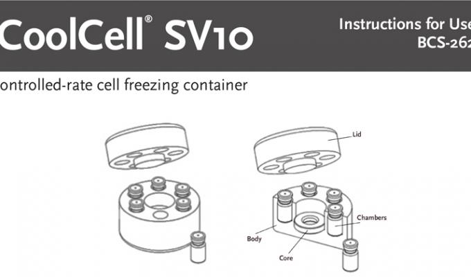 无酒精的细胞冷冻容器，可用于6 x 10ml注射细胞疗法AMPULES使用指令