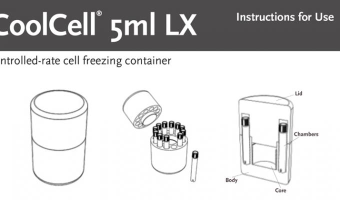 无酒精的细胞冷冻容器，用于12 x 3.5ml至5ML冷冻管说明