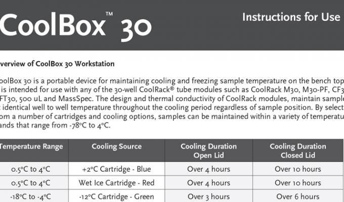 BioCision CoolBox 30使用说明
