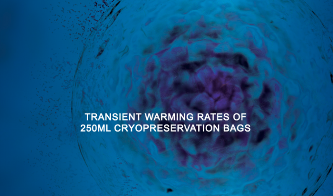 250ml冷冻保存袋的瞬态变暖速率